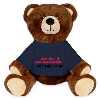 wenn du mal Probleme brauchst ich bin für Dich da - MiniFeet® RecycelBär® Braun - French Navy - Vorne
