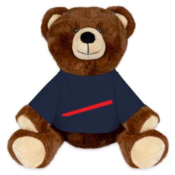 Ligne rouge du panneau de la ville - Nounours RecycelBär® marron - bleu marine - Devant
