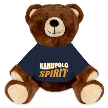 Kanupolo Spirit Slogan - MiniFeet® RecycelBär® Braun - French Navy - Vorne