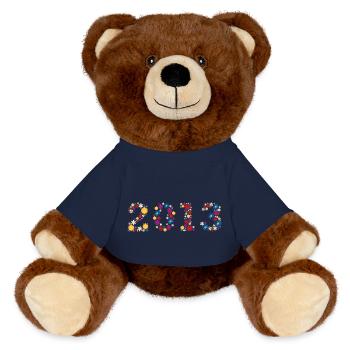 Fleurs 2013 - Nounours RecycelBär® marron - bleu marine - Devant