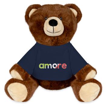 amore - Italia - Italy - Love - Liebe - MiniFeet® RecycelBär® Teddy Bear Brown - french navy - Front