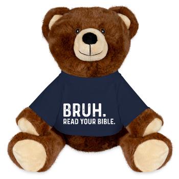 Bruh Lies deine Bibel - MiniFeet® RecycelBär® Braun - French Navy - Vorne