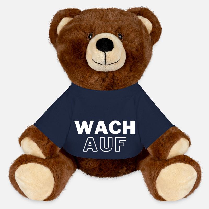 Wach auf - MiniFeet® RecycelBär® Braun - French Navy