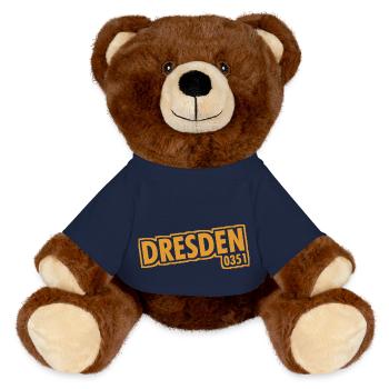 Dresden - 0351 - Area Code - Saxony - MiniFeet® RecycelBär® Teddy Bear Brown - french navy - Front