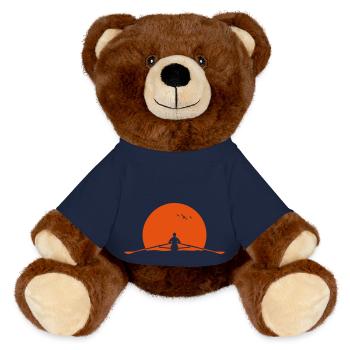 Coucher de soleil rameur aviron crânes d’aviron - Nounours RecycelBär® marron - bleu marine - Devant