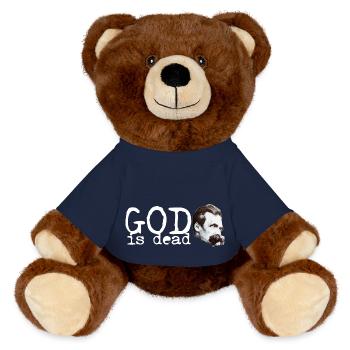 Friedrich Wilhelm Nietzsche God is dead - MiniFeet® RecycelBär® Braun - French Navy - Vorne