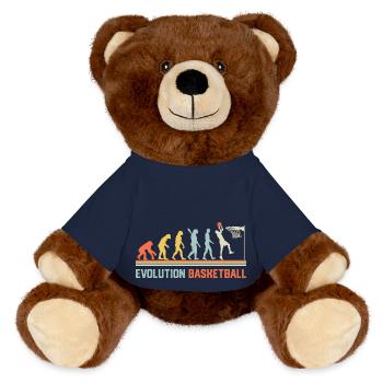 Évolution du basketball - Nounours RecycelBär® marron - bleu marine - Devant