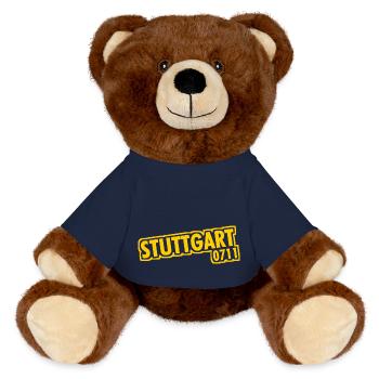 Stuttgart - 0711 - Area Code - Baden-Württemberg - MiniFeet® RecycelBär® Teddy Bear Brown - french navy - Front