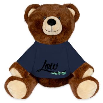 low is my lifestyle - MiniFeet® RecycelBär® Braun - French Navy - Vorne