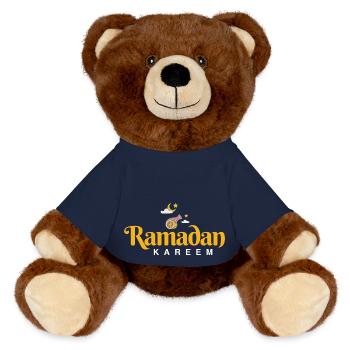 Ramadan Mubarak - MiniFeet® RecycelBär® Teddy Bear Brown - french navy - Front