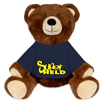 superhero - MiniFeet® RecycelBär® Teddy Bear Brown - french navy - Front