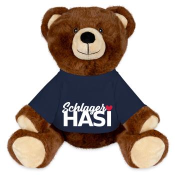 Schlager Hasi Schlagermusik - MiniFeet® RecycelBär® Braun - French Navy - Vorne