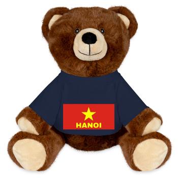 Hanoi Stadt in vietnamesischer Flagge - MiniFeet® RecycelBär® Braun - French Navy - Vorne