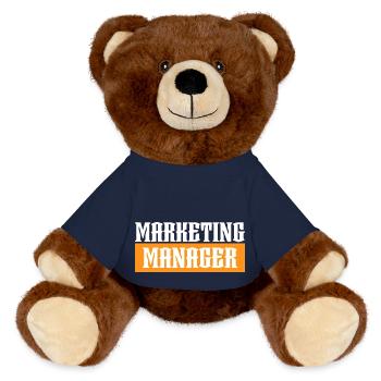 Marketing Manager orange tshirt noir - Nounours RecycelBär® marron - bleu marine - Devant