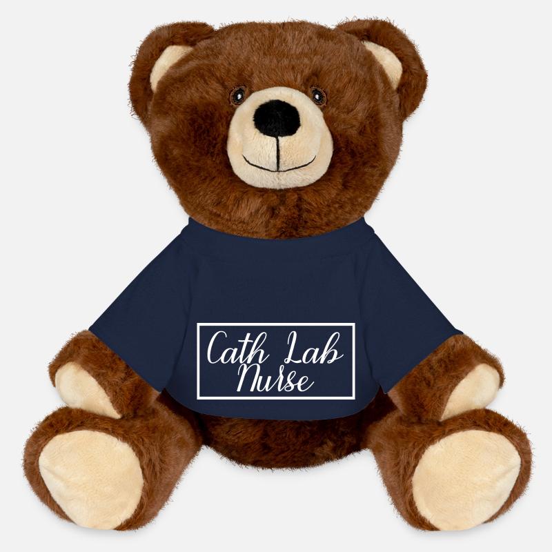 Cath Lab Nurse Proud Graduated Nursing Student - MiniFeet® RecycelBär® Teddy Bear Brown - french navy