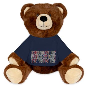birthday present statement robotics research - MiniFeet® RecycelBär® Braun - French Navy - Vorne