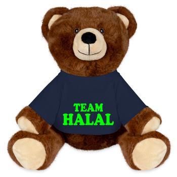 Team halal - MiniFeet® RecycelBär® Braun - French Navy - Vorne