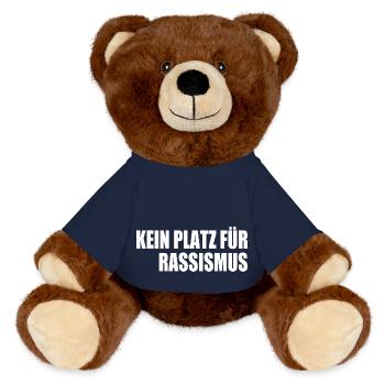 kein platz für rassismus respekt - MiniFeet® RecycelBär® Braun - French Navy - Vorne