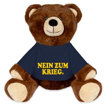 Nein zum krieg - MiniFeet® RecycelBär® Braun - French Navy - Vorne