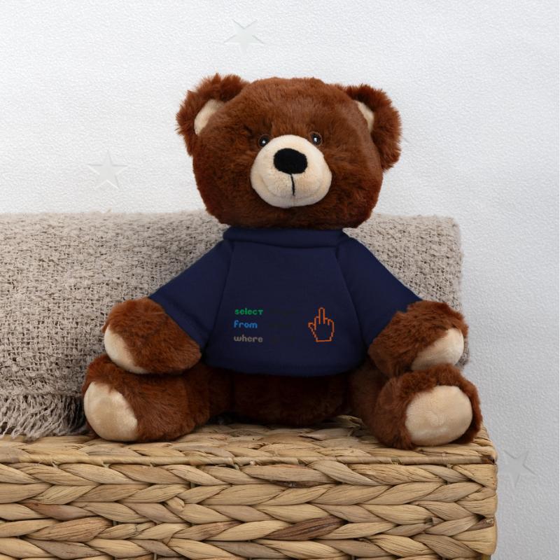 Funny SQL Query : un doigt d’honneur 8 bits pour les geeks Nounours RecycelBär® marron