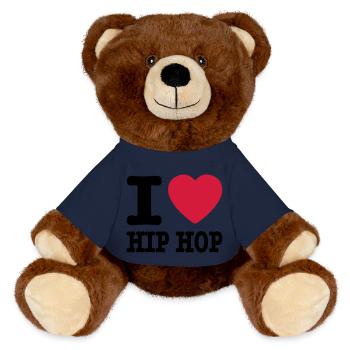 I love hiphop / I heart hiphop - Nounours RecycelBär® marron - bleu marine - Devant