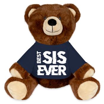 BEST SIS EVER new - Nounours RecycelBär® marron - bleu marine - Devant