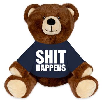 Shit happens - MiniFeet® RecycelBär® Braun - French Navy - Vorne