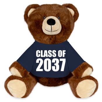 Class of 2037 - MiniFeet® RecycelBär® Teddy Bear Brown - french navy - Front