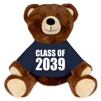 Class of 2039 - MiniFeet® RecycelBär® Teddy Bear Brown - french navy - Front