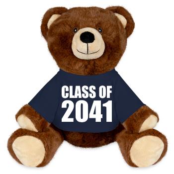 Class of 2041 - MiniFeet® RecycelBär® Teddy Bear Brown - french navy - Front