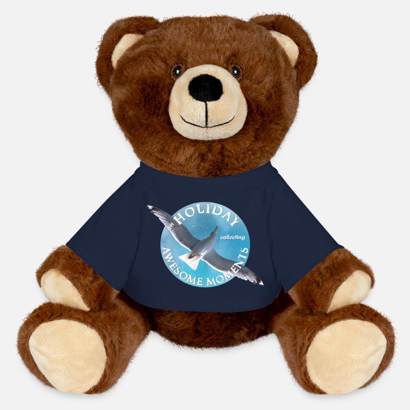 Urlaub reisen Freizeit - MiniFeet® RecycelBär® Braun - French Navy