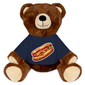 Bratwurst en chignon - Nounours RecycelBär® marron - bleu marine - Devant