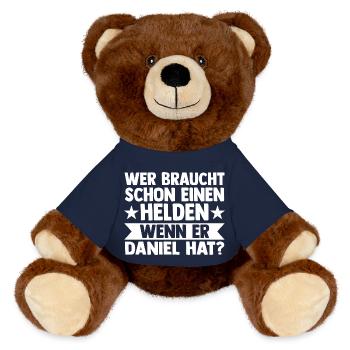 First name Daniel - MiniFeet® RecycelBär® Teddy Bear Brown - french navy - Front