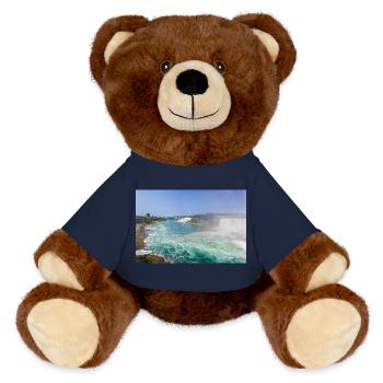 Canada Ontario Niagara Falls American and Canadian - MiniFeet® RecycelBär® Teddy Bear Brown - french navy - Front