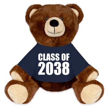 Class of 2038 - MiniFeet® RecycelBär® Teddy Bear Brown - french navy - Front