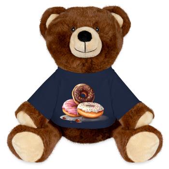 Donut für einen Donut-Liebhaber - MiniFeet® RecycelBär® Braun - French Navy - Vorne