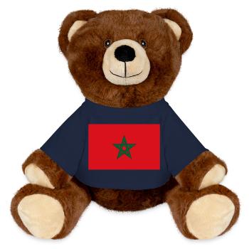Morocco flag - MiniFeet® RecycelBär® Teddy Bear Brown - french navy - Front