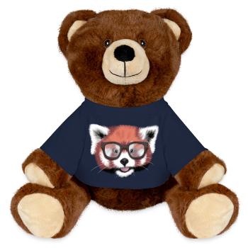 Red Panda Nerd / Lunettes / minavi - Nounours RecycelBär® marron - bleu marine - Devant