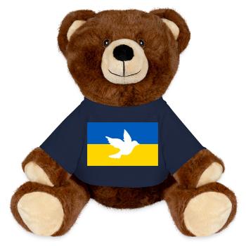 Ukraine - Nounours RecycelBär® marron - bleu marine - Devant