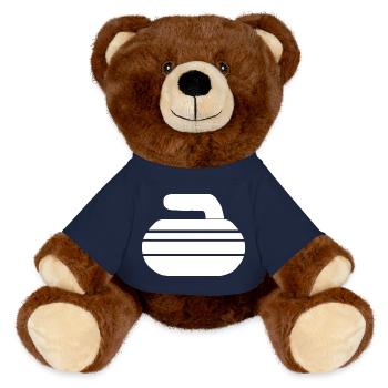 Pierre de curling - Nounours RecycelBär® marron - bleu marine - Devant