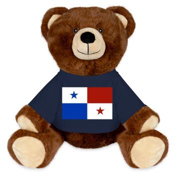 Panama Flagge - MiniFeet® RecycelBär® Braun - French Navy - Vorne