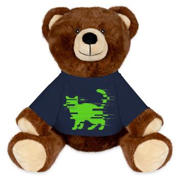 Glitch Cat - MiniFeet® RecycelBär® Teddy Bear Brown - french navy - Front