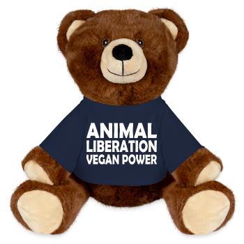 animal liberation Vegan power - Nounours RecycelBär® marron - bleu marine - Devant