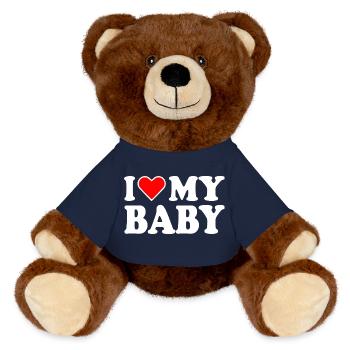I love my baby - Nounours RecycelBär® marron - bleu marine - Devant