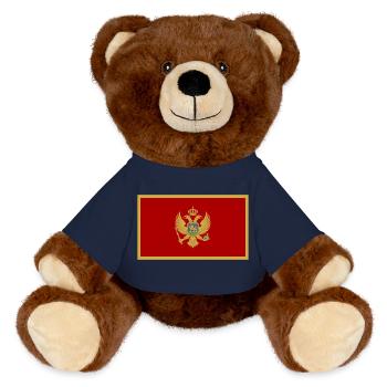 Montenegro Flagge - MiniFeet® RecycelBär® Braun - French Navy - Vorne