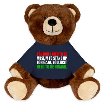 you don't need to be muslim to stand up for gaza - Nounours RecycelBär® marron - bleu marine - Devant