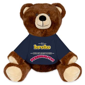 Riche en personnalité - Nounours RecycelBär® marron - bleu marine - Devant