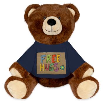 free hugs - MiniFeet® RecycelBär® Teddy Bear Brown - french navy - Front