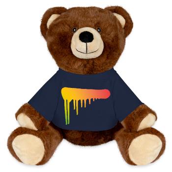 Graffiti Kunst Spraydose Farbe Strich Streetart - MiniFeet® RecycelBär® Braun - French Navy - Vorne