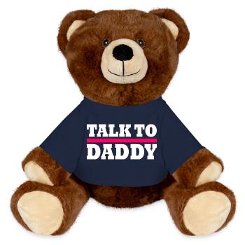 Talk to daddy - MiniFeet® RecycelBär® Teddy Bear Brown - french navy - Front